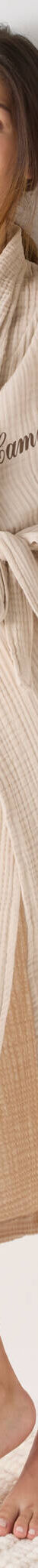 Peignoir col châle mixte triple gaze de coton Colombine®, personnalisable (sable) Peignoir col châle mixte triple gaze de coton Colombine®, personnalisable (sable)